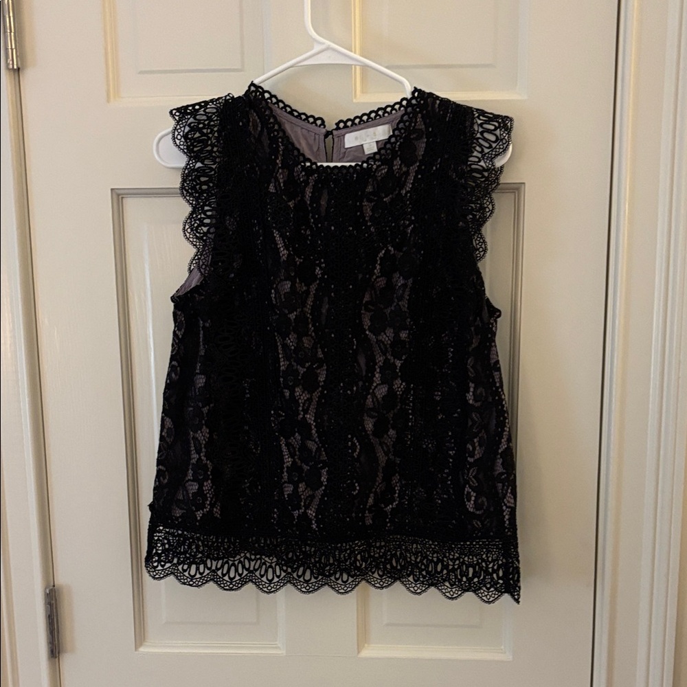 Black Lace Sleeveless Top